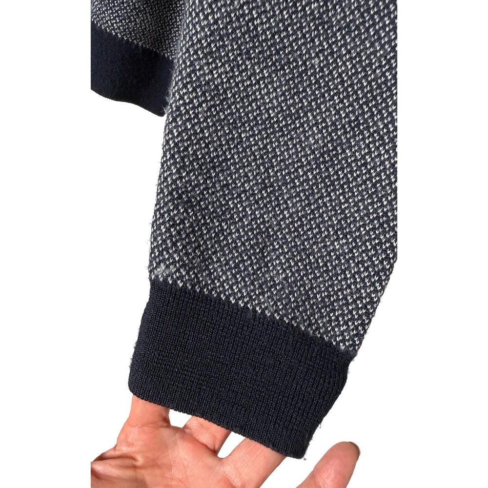 Marine Layer Men's Merino Wool Quarter Zip Sweater Navy White Knit Mock Neck L - Picture 11 of 11